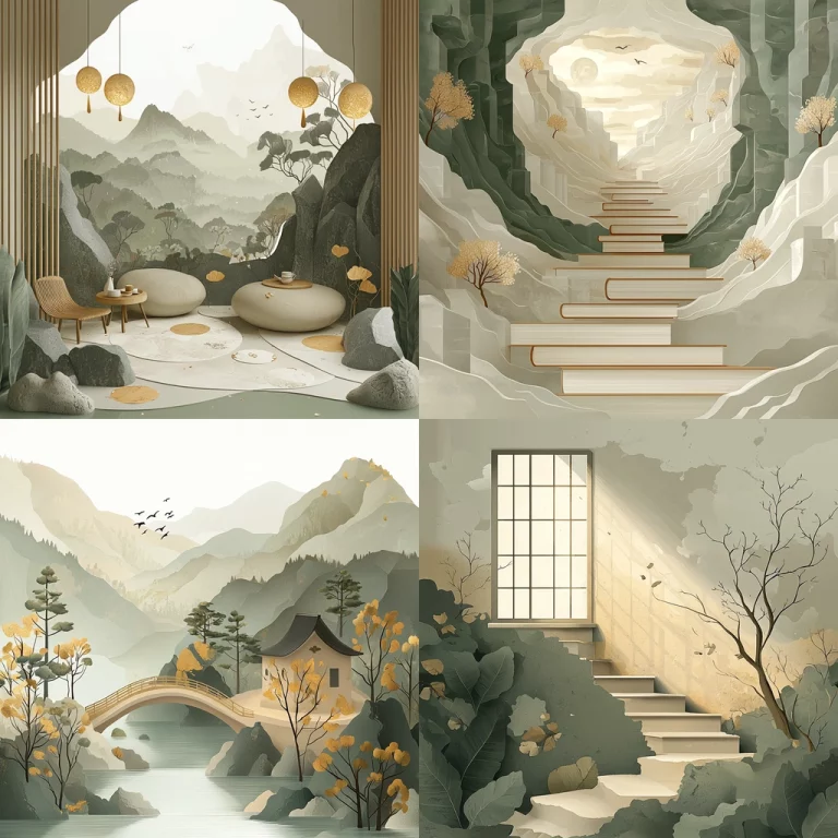 Muted Pastel Landscape Elegance - Midjourney style sref code