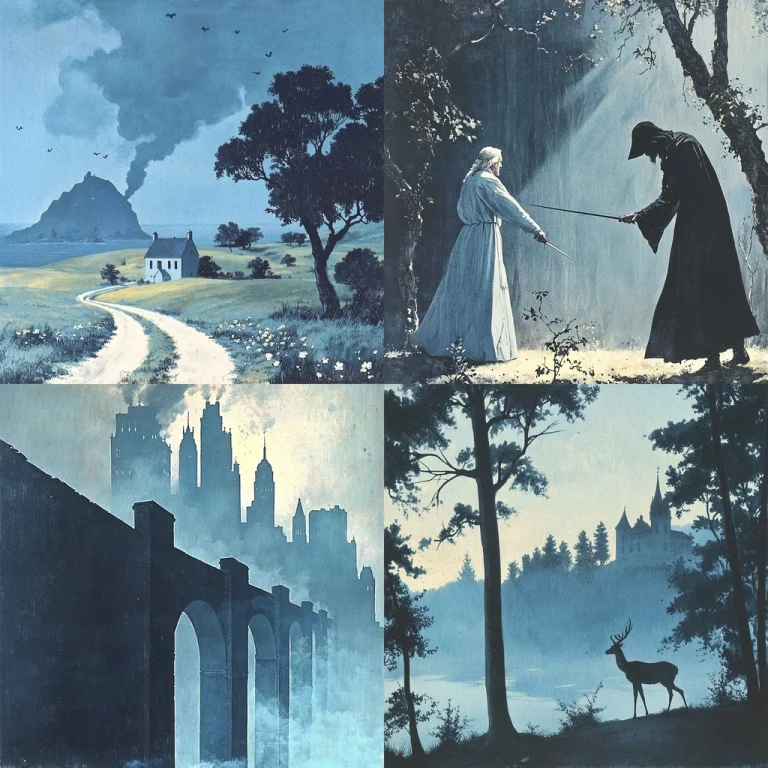 Misty Blue Landscapes - Midjourney style sref code