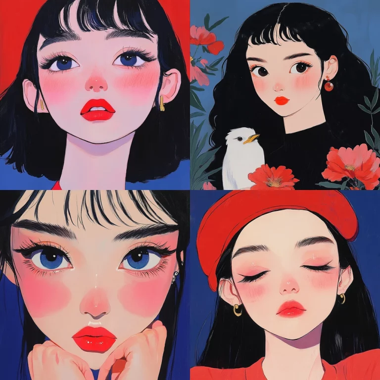 Bold Color Contrast with Floral Accents - Midjourney style sref code