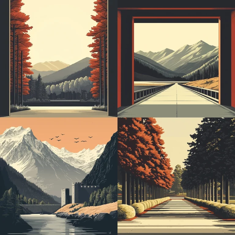 Orange Tint with Architectural Frames - Midjourney style sref code