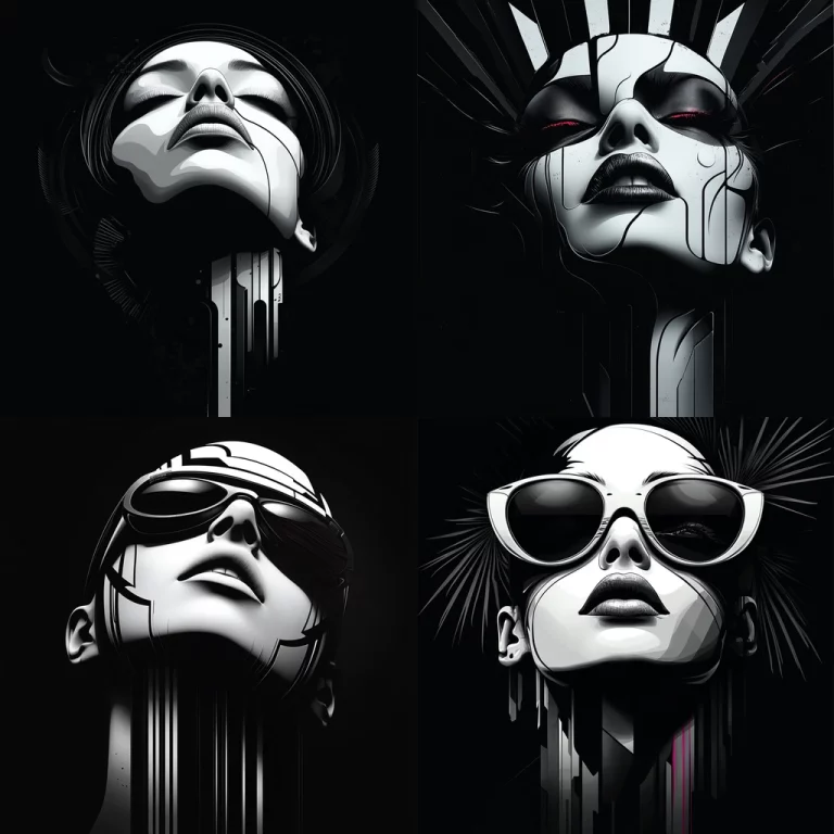 Monochrome Cyber Noir - Midjourney style sref code