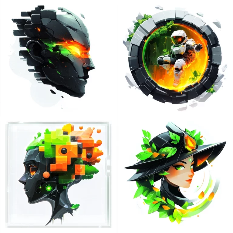 Geometric Neon Fusion - Midjourney style sref code