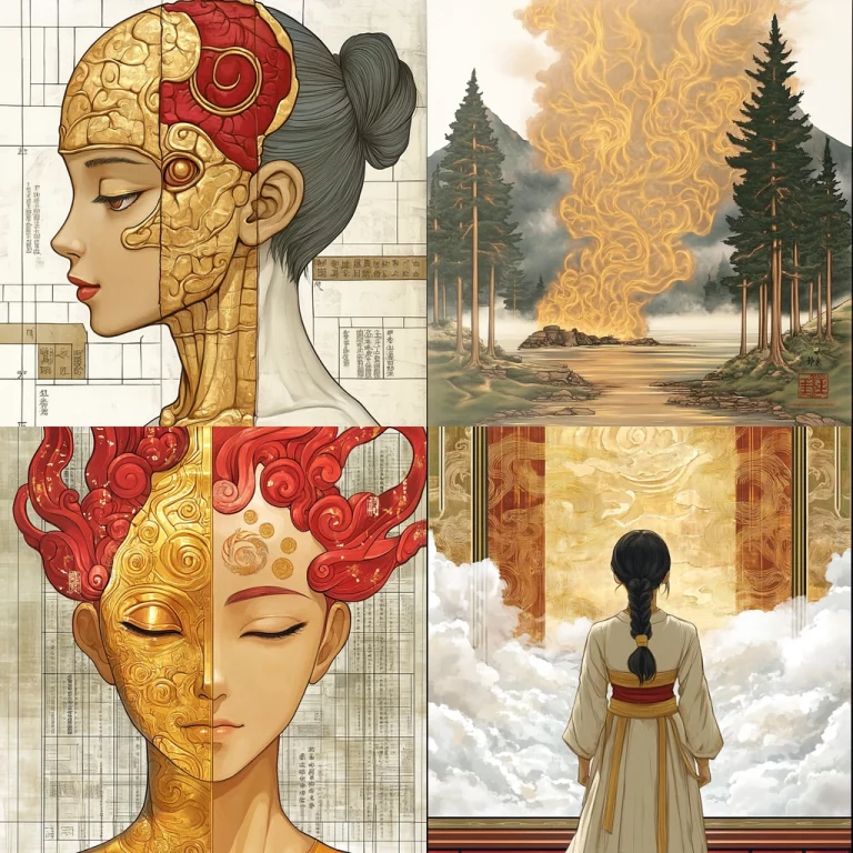 Intricate Patterned Gold Flames - Midjourney style sref code