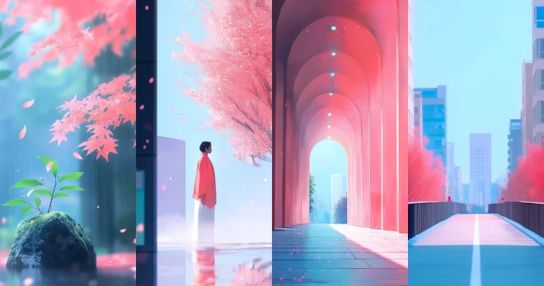 Soft Pink and Blue Glow - Midjourney style sref code