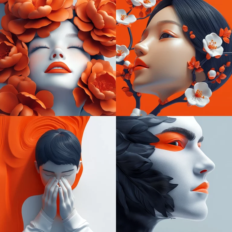 Vibrant Floral and Hair Swirl - Midjourney style sref code