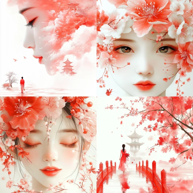 Red Blossom Horizon - Midjourney style sref code