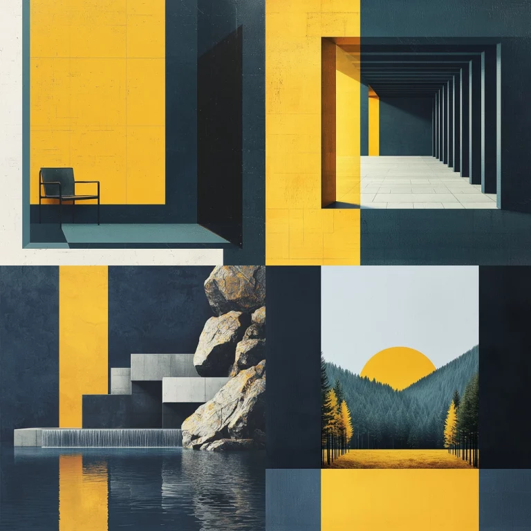 Geometric Contrast and Bold Color - Midjourney style sref code