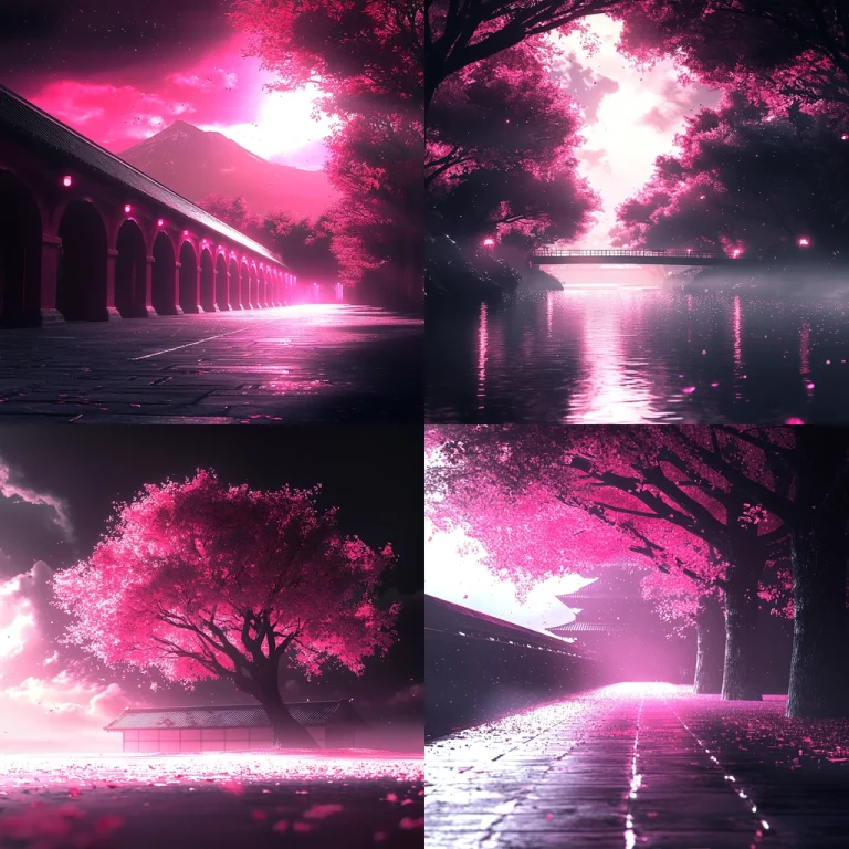 Fluorescent Pink Lightscape - Midjourney style sref code