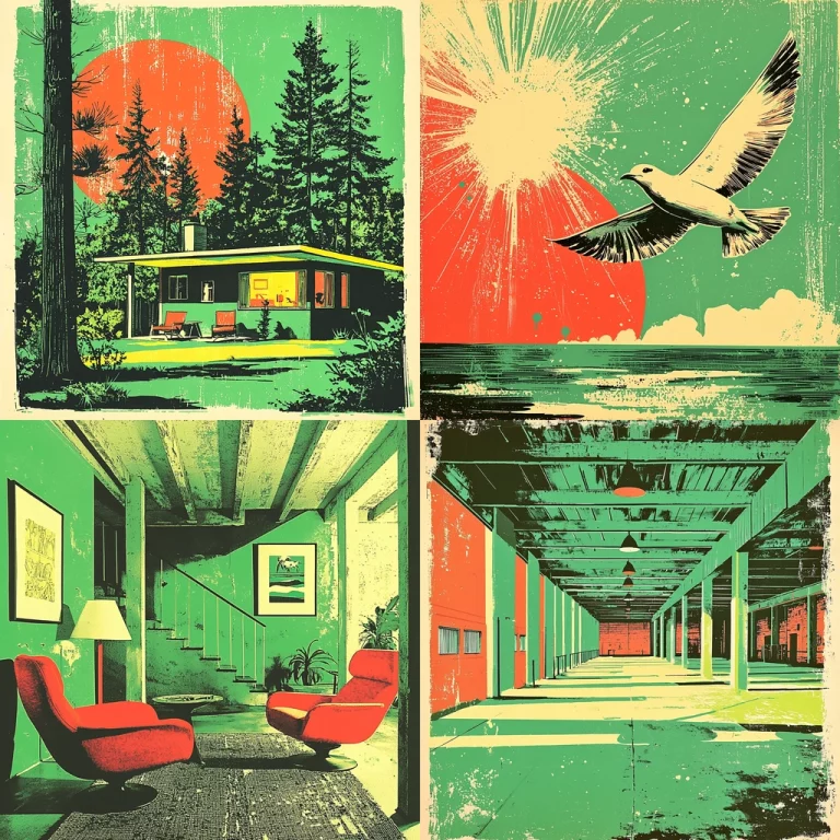 Retro Green And Red Contrast - Midjourney style sref code