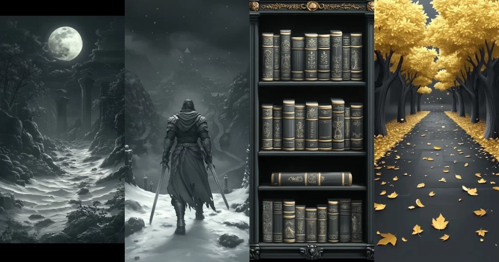 Monochrome and Golden Contrast - Midjourney style sref code