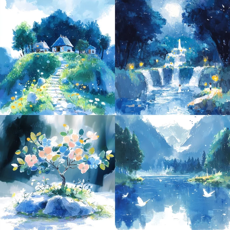 Cool Toned Nature Scenes - Midjourney style sref code