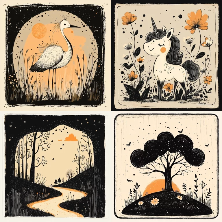 Vintage Monotone with Orange Highlights - Midjourney style sref code