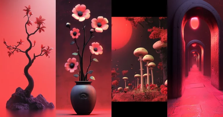 Psychedelic Red Dreamscape - Midjourney style sref code
