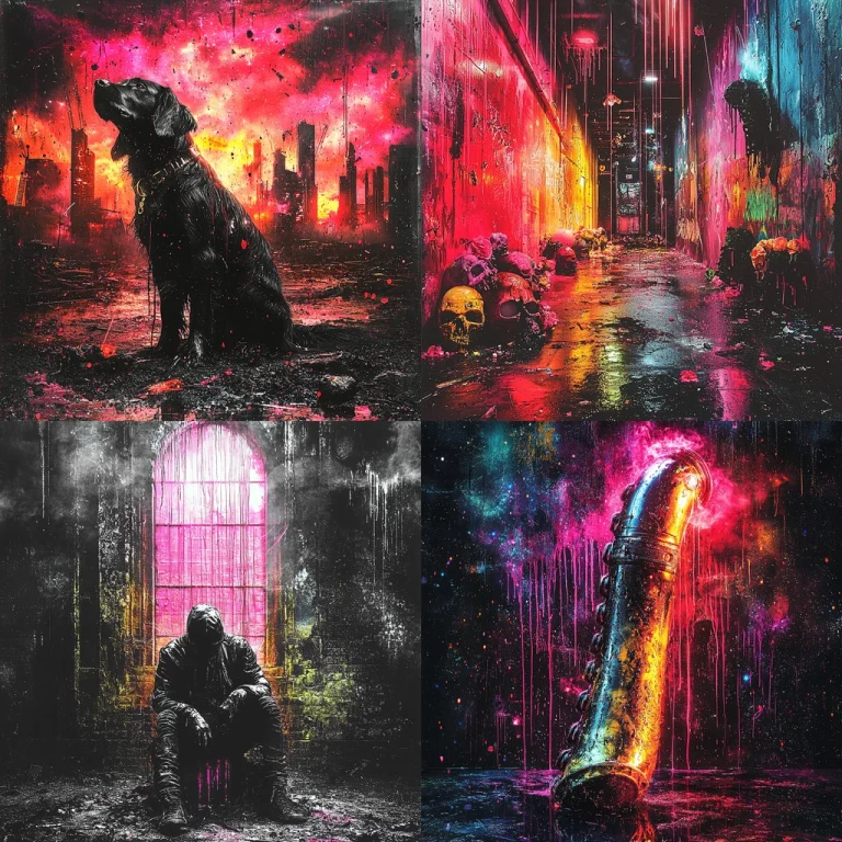 Neon Drip Noir - Midjourney style sref code 