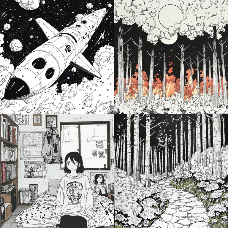 Monochrome Contrast with Minimalist Line - Midjourney style sref code