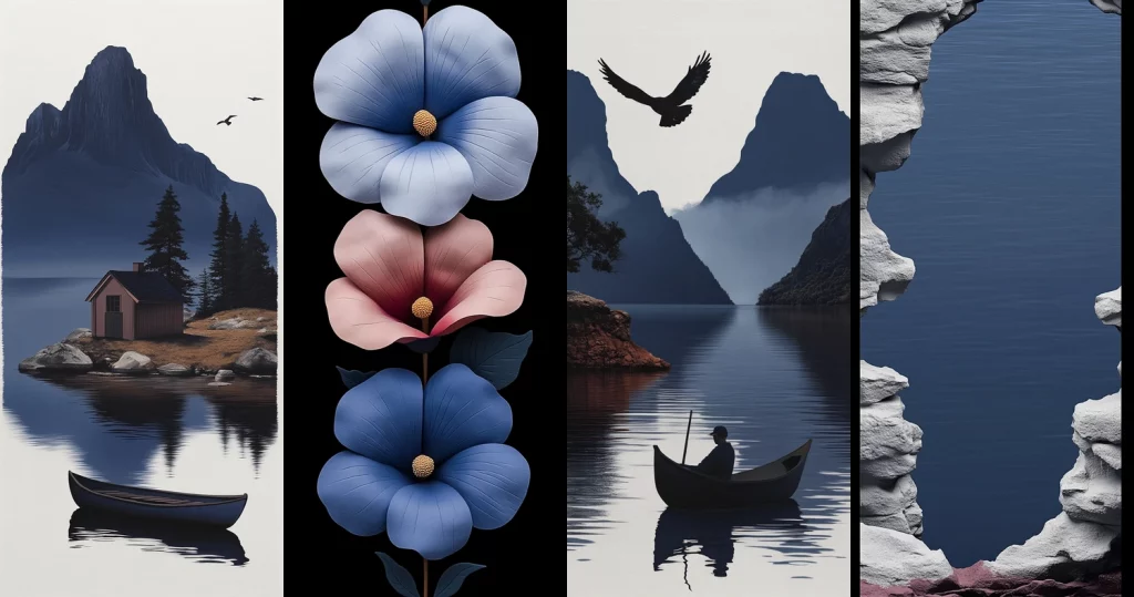 Contrasting Silhouettes and Natural Hues - Midjourney style sref code