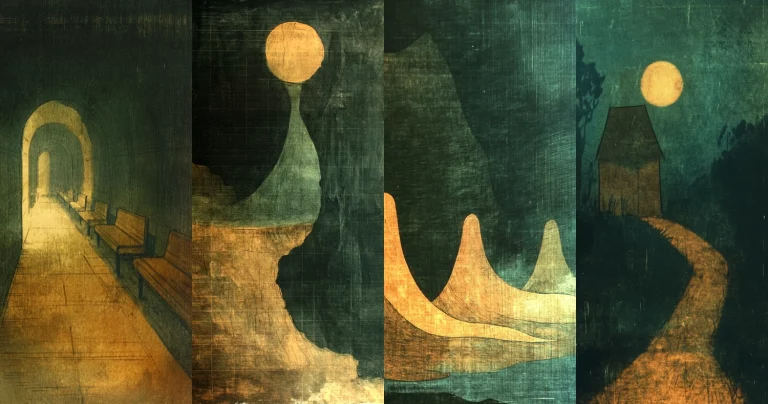 Textured Moonlit Landscape - Midjourney style sref code