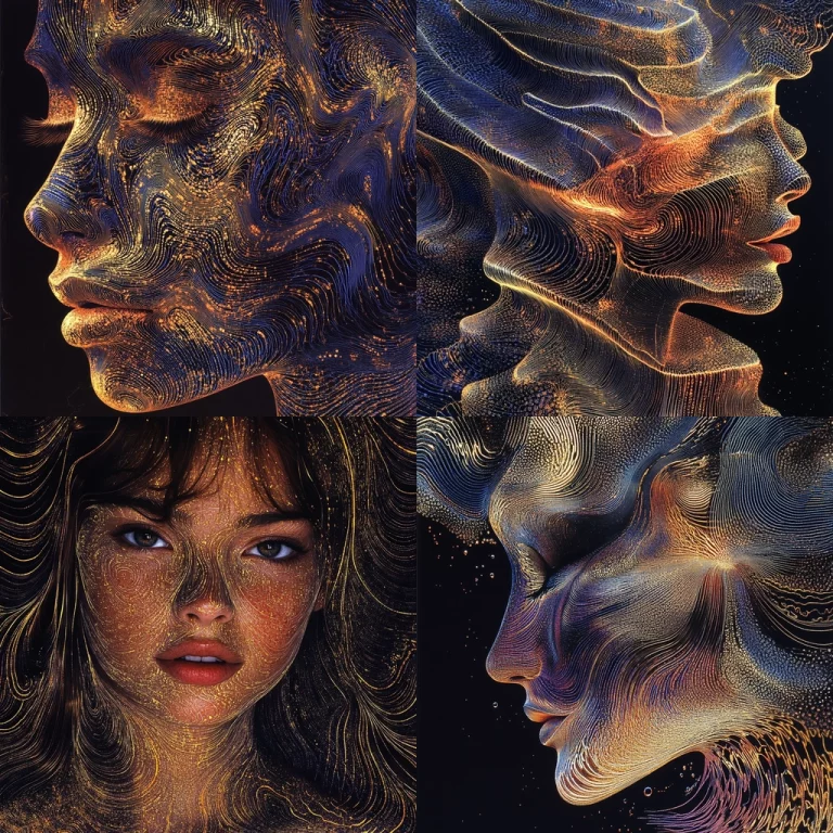 Luminescent Textured Contours - Midjourney style sref code