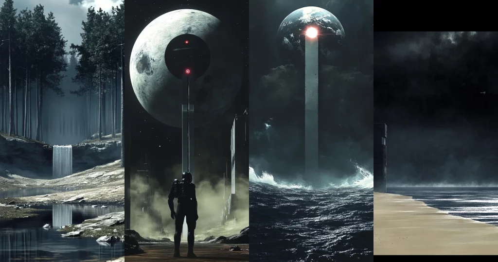 Futuristic Monochrome Contrast - Midjourney style sref code