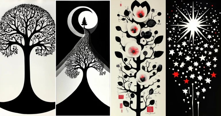 High Contrast Botanical Forms - Midjourney style sref code