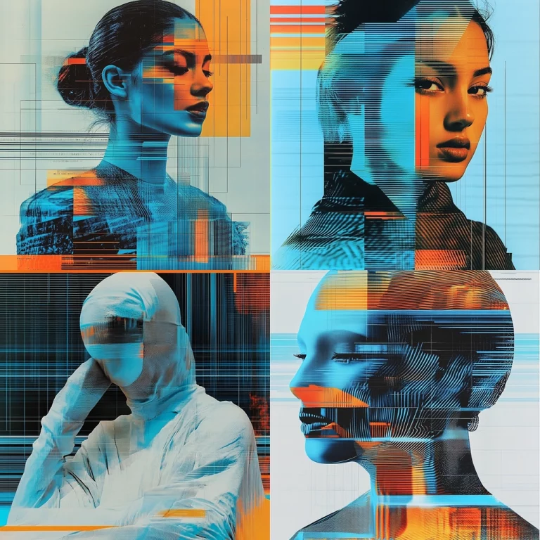 Neon Striped Cool Tones - Midjourney style sref code