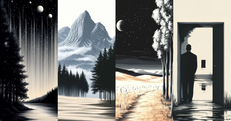 Monochrome Landscape Contrast - Midjourney style sref code