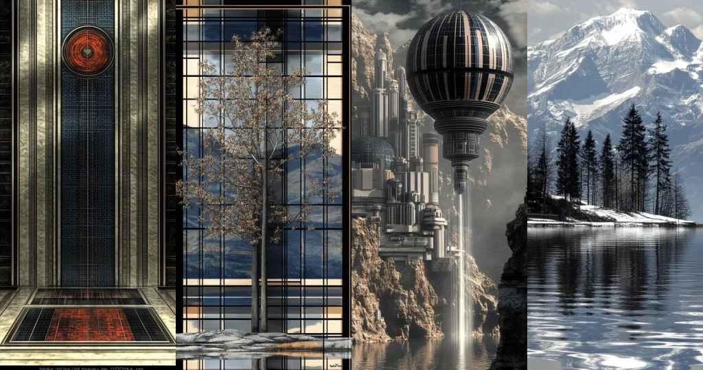 Architectural Mixed Organic - Midjourney style sref code