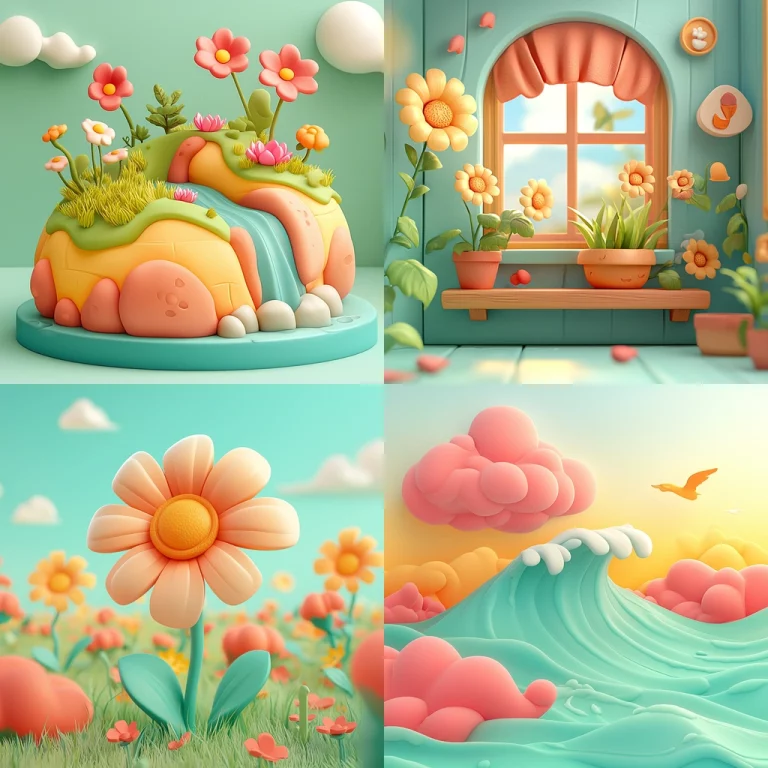 Pastel Dimensional Floral Waves - Midjourney style sref code