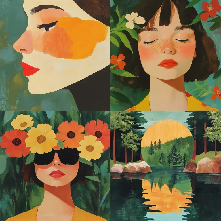 Bold Floral Reflections - Midjourney style sref code