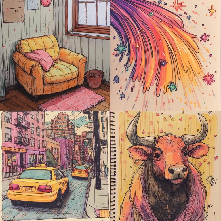 Vibrant Textured Illustration - Midjourney style sref code