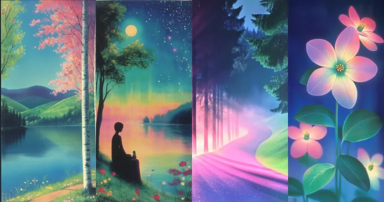 Neon Light Gradient Scenery - Midjourney style sref code