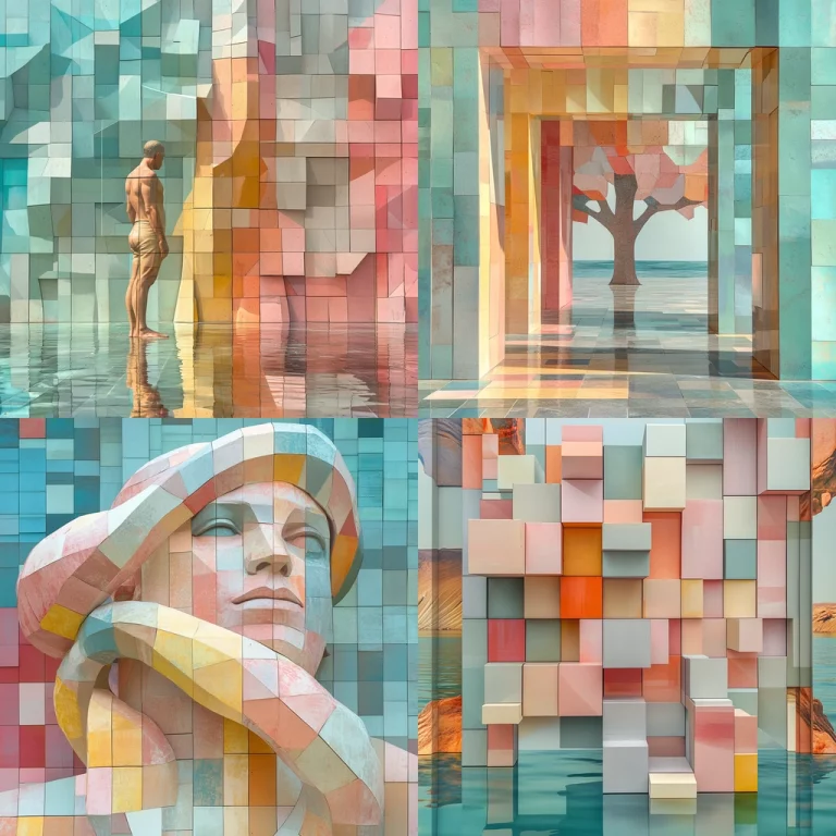 Cubist Pastel Illumination - Midjourney style sref code