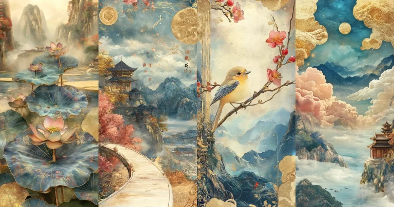 Gold Accented Blue Tones - Midjourney style sref code