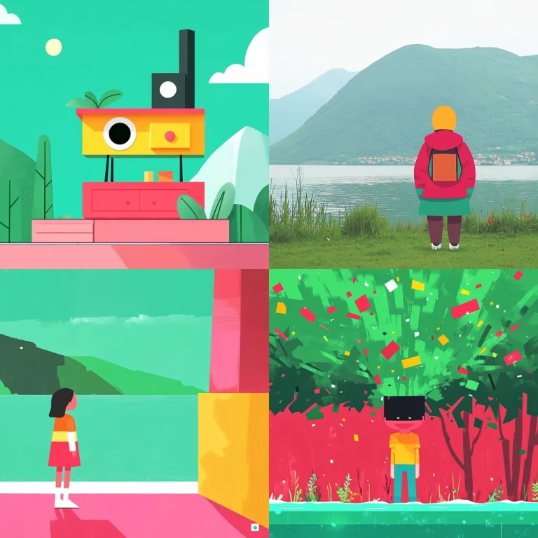 Vivid Green and Pink Saturation - Midjourney style sref code