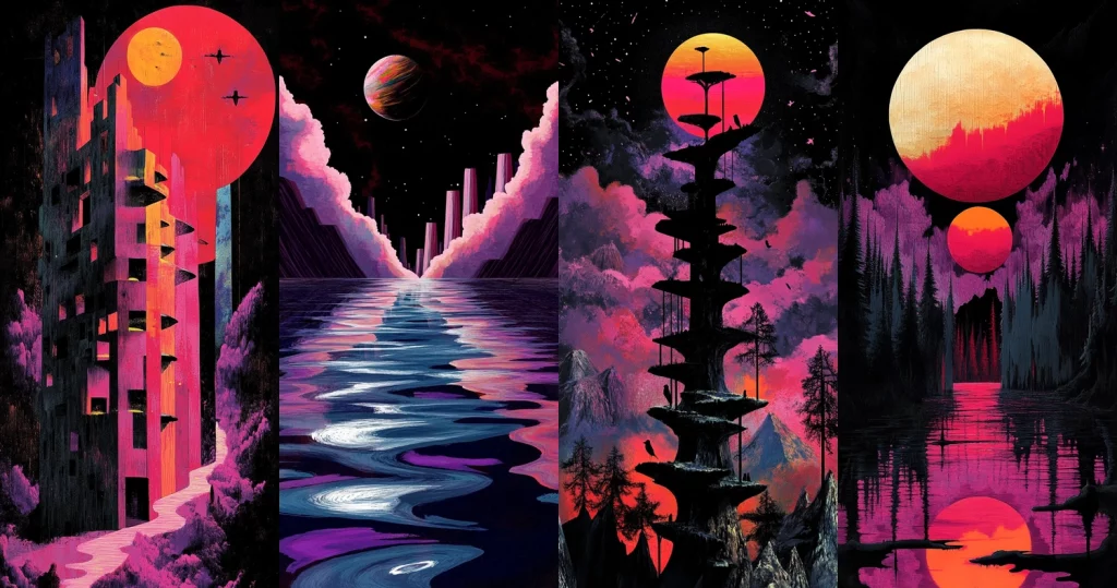 Vibrant Cosmic Contrast - Midjourney style sref code