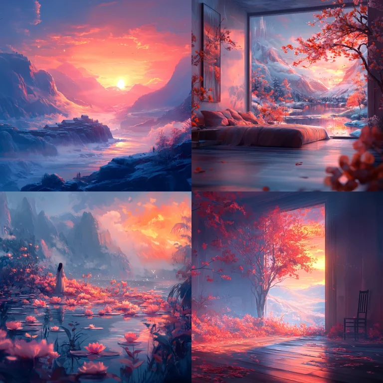 Vibrant Sunset Landscape - Midjourney style sref code