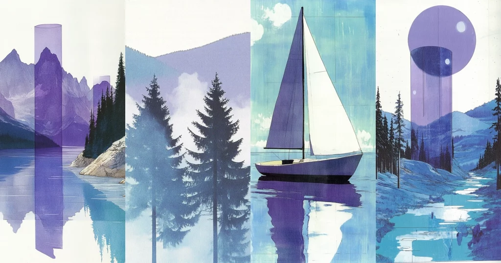 Blue Purple Gradient Effect - Midjourney style sref code