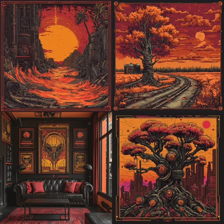 Vivid Industrial Sunset - Midjourney style sref code