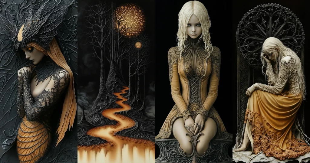 Intricate Gothic Textured Lighting - Midjourney style sref code