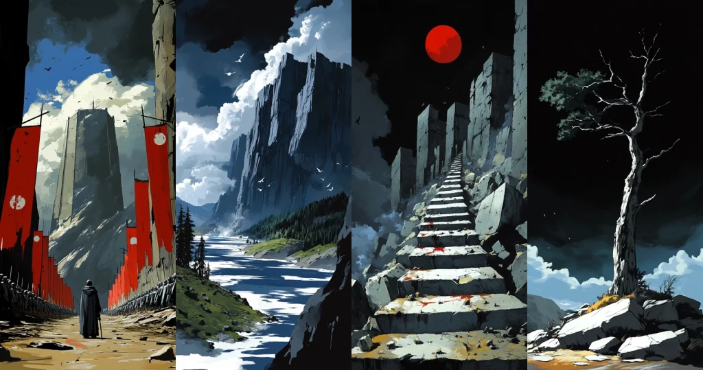 Bold Contrasts and Dramatic Landscape - Midjourney style sref code