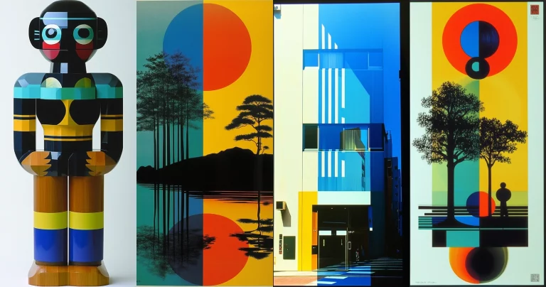 Vibrant Geometric Contrast - Midjourney style sref code