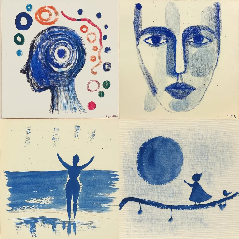 Vivid Circular Blues - Midjourney style sref code