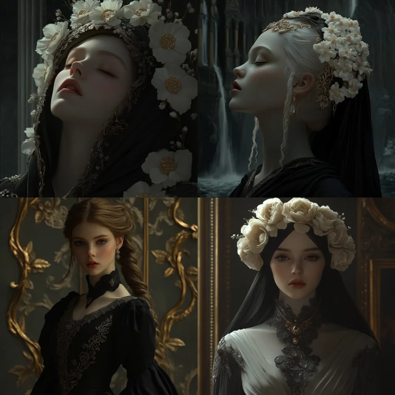 Ornate Floral Noir - Midjourney style sref code