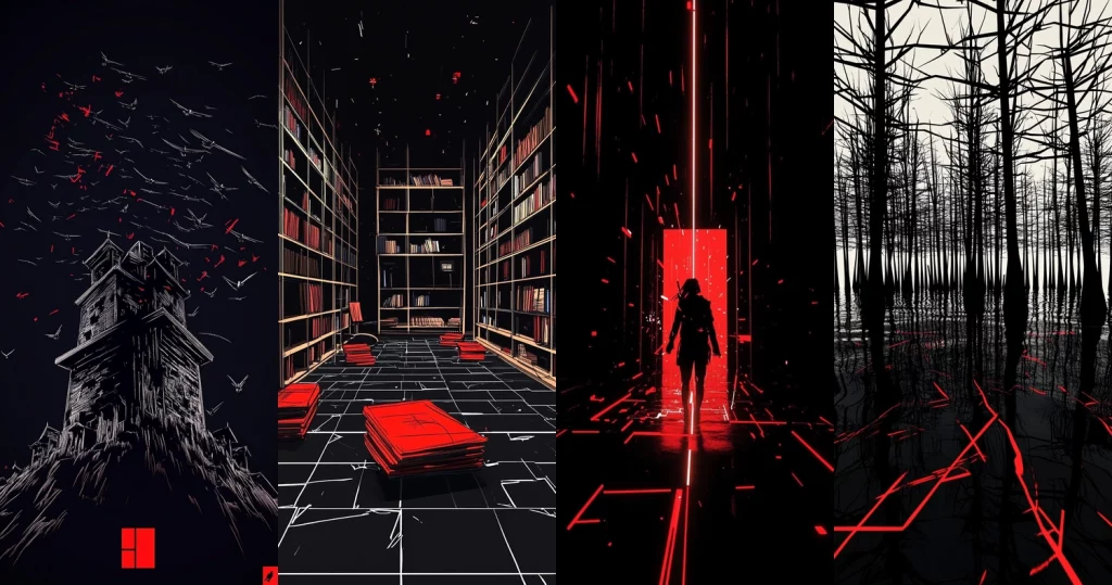 High Contrast Noir Red - Midjourney style sref code