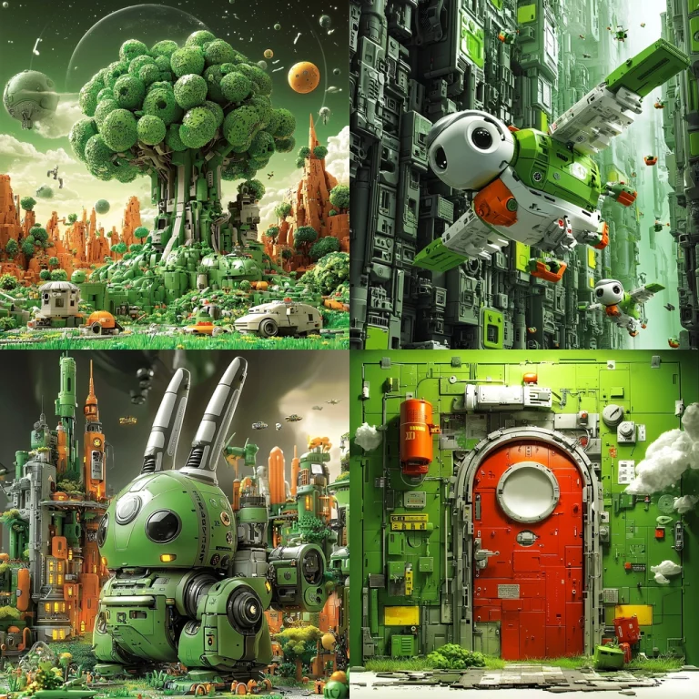 Vibrant Technological Emerald - Midjourney style sref code