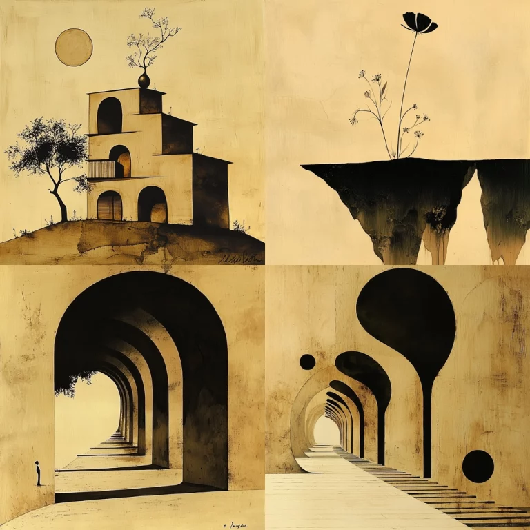 Beige Black Minimal Imagery - Midjourney style sref code