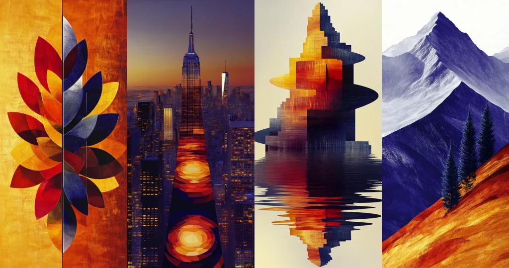 Vibrant Geometric Overlays - Midjourney style sref code