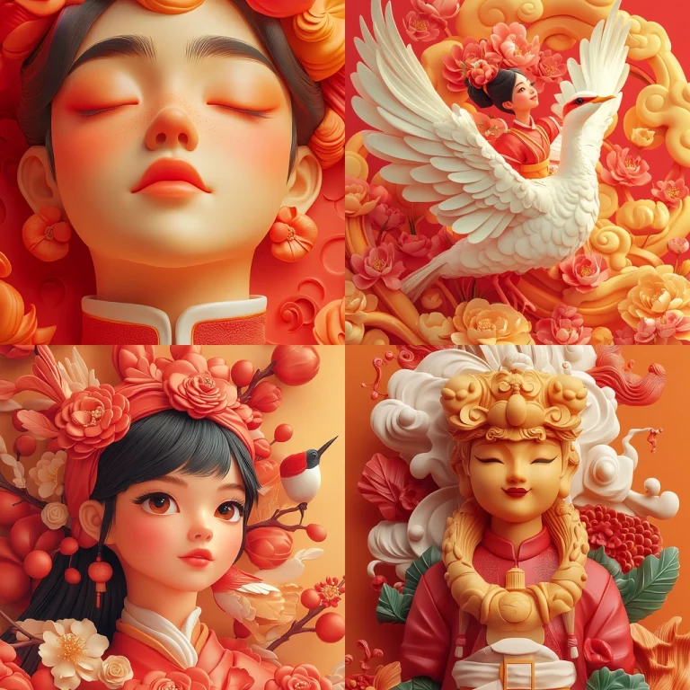 Vibrant Floral Relief - Midjourney style sref code