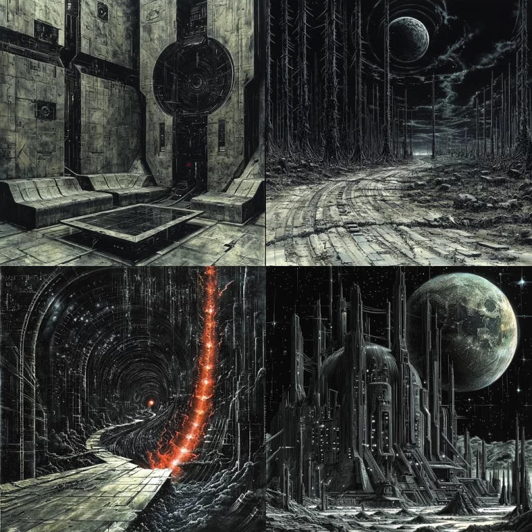Dark Sci-Fi Dystopian Landscapes - Midjourney style sref code