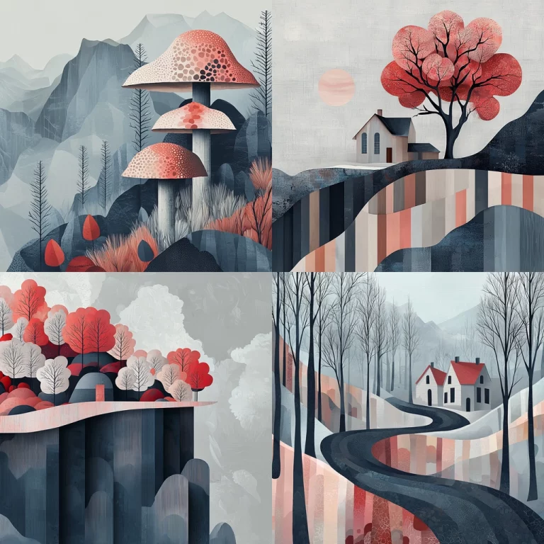 Subdued Cool-Toned Geometry - Midjourney style sref code